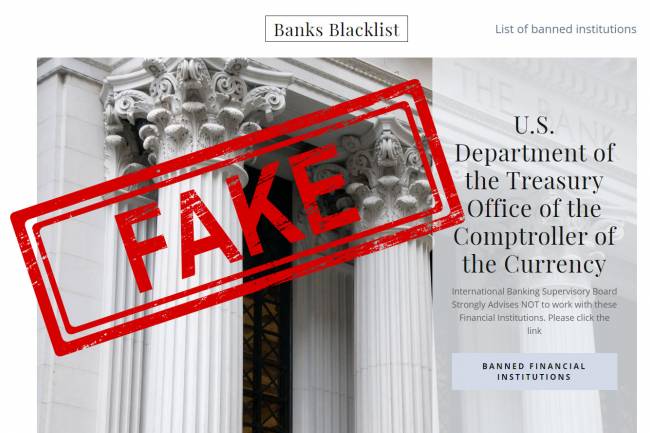 Do Not Trust Banks Blacklist.com